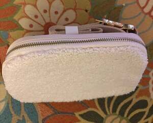 Sherpa Fleece Belt Bag with Gold Hardware and Adjustable Strap